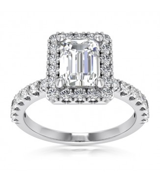1.05TW Emerald Cut Engagement Ring