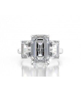 8.01 Carat TW Lab Grown Emerald Cut Ring