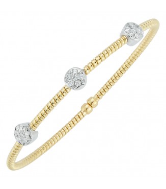 18KY .30CTW 3 STATION DIAMOND BRACELET