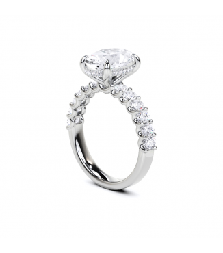 3.30ctw Oval Lab Grown Diamond Halo Ring