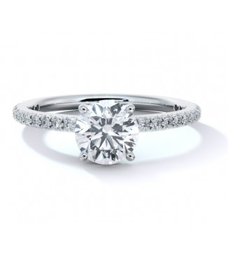 4-Prong Thin French Pave Set Embrace Engagement Ring