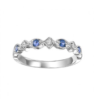 Sapphire and Diamond Stackable Ring
