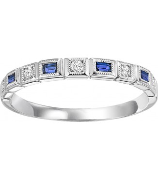 Sapphire and Diamond Stackable Ring 
