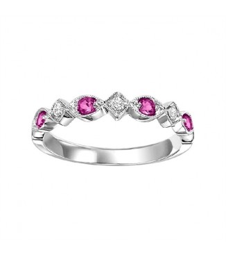 Ruby and Diamond Stackable Ring
