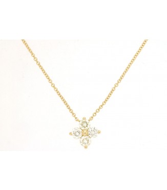Dazzling .41CTW 14K Gold Floral Diamond Necklace
