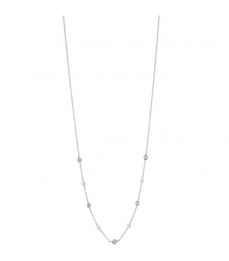 14K White Gold Pearl & Diamond Necklace .20CTW