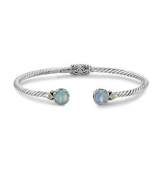 Opal Sterling Silver Bangle Bracelet