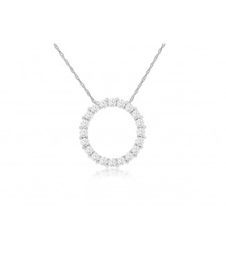 14KW Diamond Circle Pendant