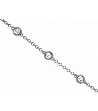 Radiant 14K WG .50CTW Diamond Station Bracelet