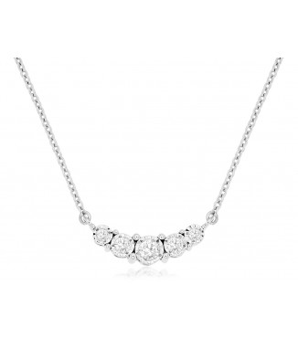 14KW Graduated 5-Diamond Necklace .20CTW