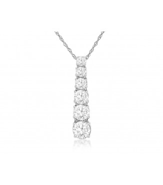 14KW .60CTW Graduating Pendant
