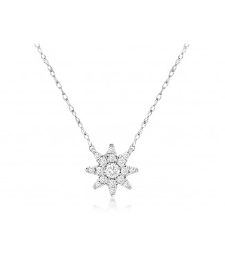 14KW 0.25CTW STARBURST DIAMOND PENDANT