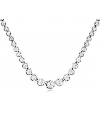 Captivating 1.50CT 14KW Bezel Diamond Tennis Necklace