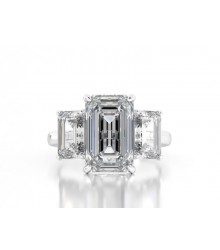 8.01 Carat TW Lab Grown Emerald Cut Ring