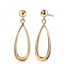 Classic All Gold Dangle Loop Earrings