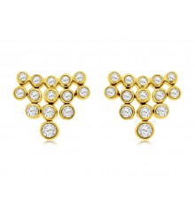 14KY Bezel Set Diamond Earrings