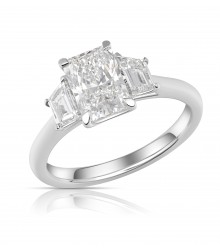 Lab Grown 2.13ctw Radiant Diamond 14KW 3-Stone Ring