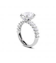 3.30ctw Oval Lab Grown Diamond Halo Ring