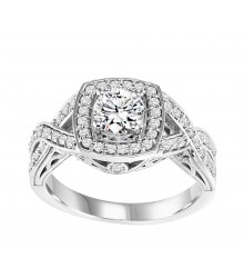 Halo Diamond Engagement 5/8 CTW Setting with Braided Band