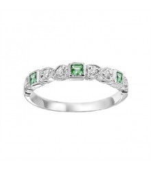 Emerald and Diamond Stackable Ring FR1036