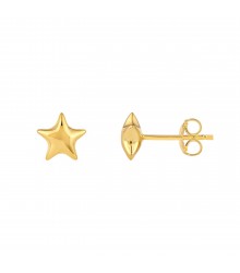 14K Yellow Gold Star Stud Earrings