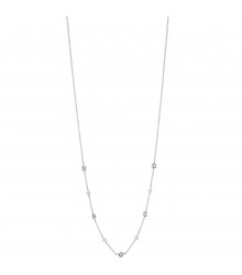 14K White Gold Pearl & Diamond Necklace .20CTW