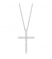 1 CT TW Diamond Cross Pendant, Everyday Chain