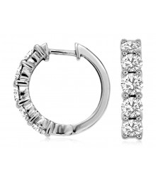 Brilliant 2ctw 14K White Gold Diamond Hoops