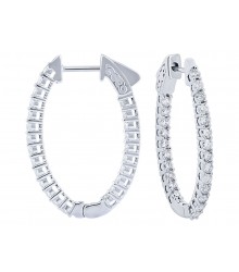 14KW Gold Diamond Hoops 1.50ctw