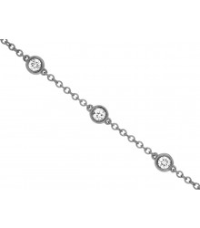 Radiant 14K WG .50CTW Diamond Station Bracelet