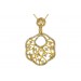 14K Yellow Gold Diamond Openwork Statement Pendant