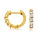 Elegant Yellow Gold Diamond Hoop Earrings