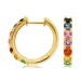 Dazzling 14K Gold Rainbow Multi Sapphire Hoops