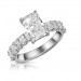 2.00ct Radiant Lab Grown Diamond 3.39ctw 14KW Ring