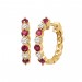 Ruby and Diamond Hoop Earrings Petite Size