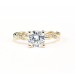 Half Pave Diamond Twisted Shank Engagement Ring