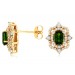 14K Yellow Gold Russalite Diamond Halo Studs