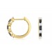 14K Gold Blue Baguette Sapphire & Diamond Hoops
