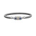 Sterling Silver 14k YG Blue Topaz Lab Diamond Bracelet