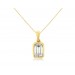 Yellow Gold Emerald Cut Lab Grown Diamond Pendant