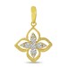 Vintage 14K Gold Floral Diamond Milgrain Pendant