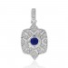 Vintage Blue Sapphire and Diamond Pendant