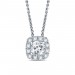 1/3 carat Cushion Halo Diamond Pendant