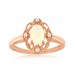 14K Rose Gold Oval Opal Diamond Filigree Ring