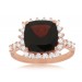 14K Rose Garnet & Diamond Ring