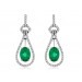 Dazzling Emerald & Diamond 14KW Gold Drop Earrings