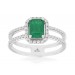 14KW 1.00ct Emerald Diamond Split Ring