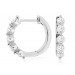 14K White Gold 1.00CTW Round Diamond Hoops