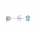 Ocean-Blue Aquamarine 14K White Gold Stud Earrings